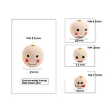 10pcs Kids Smile Face Wooden Beads for DIY Jewelry Crafts