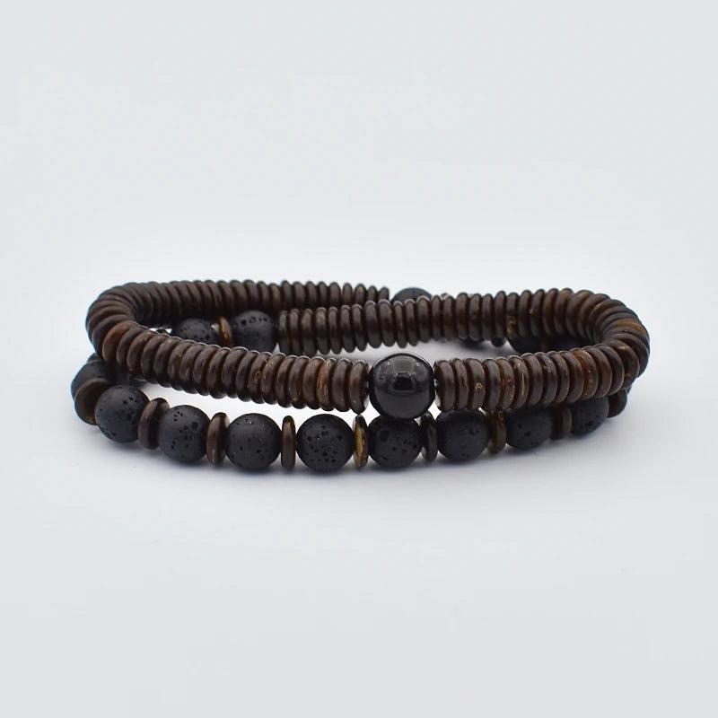 Tibetan Buddhist Rope Bracelet Coconut Shell Beads Lucky Amulet Budhi Jewelry