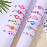 12Pcs/Set Colourful Wooden Bracelets for Girls Friendship Jewerly