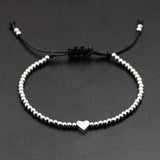 Heart Bead Bracelet Braid Weave Charm Beads Bracelet Set