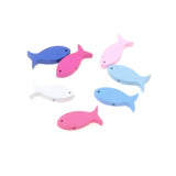 50Pcs Mixed Fish Natural Wood Spacer Beads for Jewelry Making and Crafts