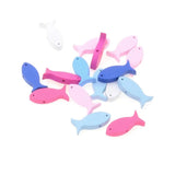 50Pcs Mixed Fish Natural Wood Spacer Beads for Jewelry Making and Crafts