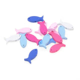 50Pcs Mixed Fish Natural Wood Spacer Beads for Jewelry Making and Crafts