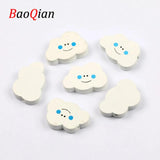 20pcs Mixed Cloud Shape Natural Wood Beads 30x20mm DIY Jewelry Making