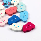 20pcs Mixed Cloud Shape Natural Wood Beads 30x20mm DIY Jewelry Making