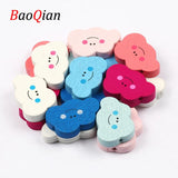 20pcs Mixed Cloud Shape Natural Wood Beads 30x20mm DIY Jewelry Making