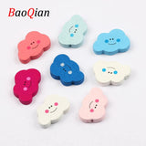 20pcs Mixed Cloud Shape Natural Wood Beads 30x20mm DIY Jewelry Making
