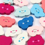 20pcs Mixed Cloud Shape Natural Wood Beads 30x20mm DIY Jewelry Making