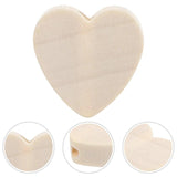 100 Pcs Love Wooden Beads Valentine Heart Jewelry Accessories