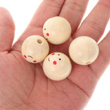 20pcs Painted Wooden Beads Smile Wood Spacer Beads for DIY Jewelry Making 25mm