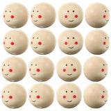 20pcs Painted Wooden Beads Smile Wood Spacer Beads for DIY Jewelry Making 25mm