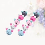 10 Pcs Colored Wooden Animal Head Beads DIY Craft Jewelry Making