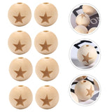 50pcs Unfinished Wooden Craft Balls for DIY Bracelets Key Chains Making