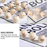 50pcs Unfinished Wooden Craft Balls for DIY Bracelets Key Chains Making