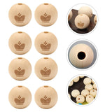50pcs Unfinished Wooden Craft Balls for DIY Bracelets Key Chains Making