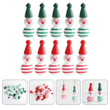 40 Pcs Christmas Tree Wooden Bead Snowman Hanging Decorations DIY Crafts