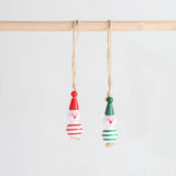 40 Pcs Christmas Tree Wooden Bead Snowman Hanging Decorations DIY Crafts