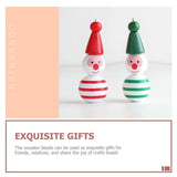 40 Pcs Christmas Tree Wooden Bead Snowman Hanging Decorations DIY Crafts