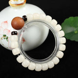 Wooden Ivory Tagua Nut Rudraksha Beads Bracelet for Yoga