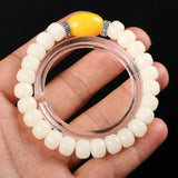 Wooden Ivory Tagua Nut Rudraksha Beads Bracelet for Yoga