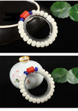 Wooden Ivory Tagua Nut Rudraksha Beads Bracelet for Yoga