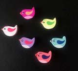 100pcs Children Cartoon Wooden Beads Mix Birds Accessory Parts