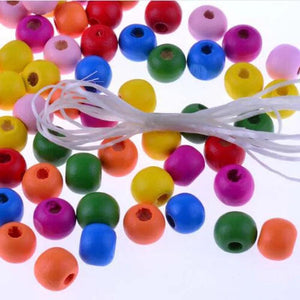 10MM Colorful Wood Beaded Diy Accessories