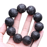 Ebony Bracelet Divine Beast Men's 25mm Pixiu Lucky Beads