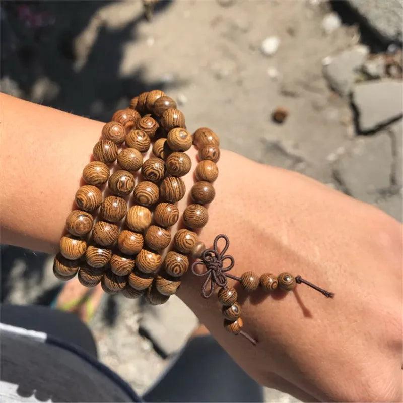 Buddhist 108 Beads Bracelet Meditation Rosary Unique Prayer Beads Lucky Bangle