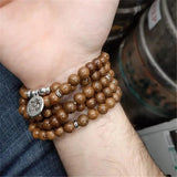 Buddhist 108 Beads Bracelet Meditation Rosary Unique Prayer Beads Lucky Bangle
