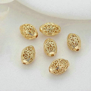 6PCS 14K Brass Spacer Beads Bracelet Jewelry Accessories