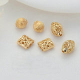 6PCS 14K Brass Spacer Beads Bracelet Jewelry Accessories
