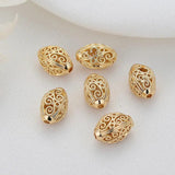 6PCS 14K Brass Spacer Beads Bracelet Jewelry Accessories
