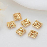 6PCS 14K Brass Spacer Beads Bracelet Jewelry Accessories