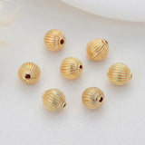 6PCS 14K Brass Spacer Beads Bracelet Jewelry Accessories