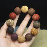 Ethnic Style Ebony Sandalwood Wood 20mm 12 Pieces Prayer Bracelet