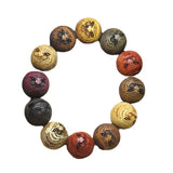 Ethnic Style Ebony Sandalwood Wood 20mm 12 Pieces Prayer Bracelet