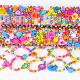 10Pcs Colorful Wood Beads Bracelets Wooden Kid Toy Party Bag Fillers