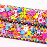 10Pcs Colorful Wood Beads Bracelets Wooden Kid Toy Party Bag Fillers