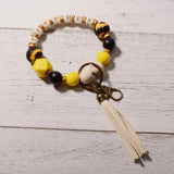 Silicon Beads Bracelet Keychain DAD TEACHER Charm Bangle Gift