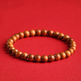 Peach Wood Beads Lotus Lucky Bangle Red Rope Bracelet