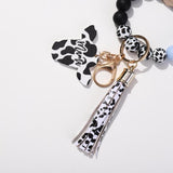 Cow Pendant Wood Beads Tassel Charm Bracelet Women Colorful Beads Jewelry