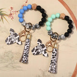 Cow Pendant Wood Beads Tassel Charm Bracelet Women Colorful Beads Jewelry