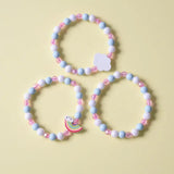 3pcs Cartoon Animal Beads Bracelet Children Toy Kids Jewelry Girl's Birthday
