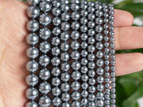 Gray Shell Pearl Loose Beads Smooth Round Shape 4/6/8/10mm