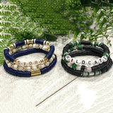 3pcs/Set Personalized Letter Polymer Clay Heishi Bead Bracelet Teacher Bangle