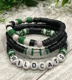 3pcs/Set Personalized Letter Polymer Clay Heishi Bead Bracelet Teacher Bangle