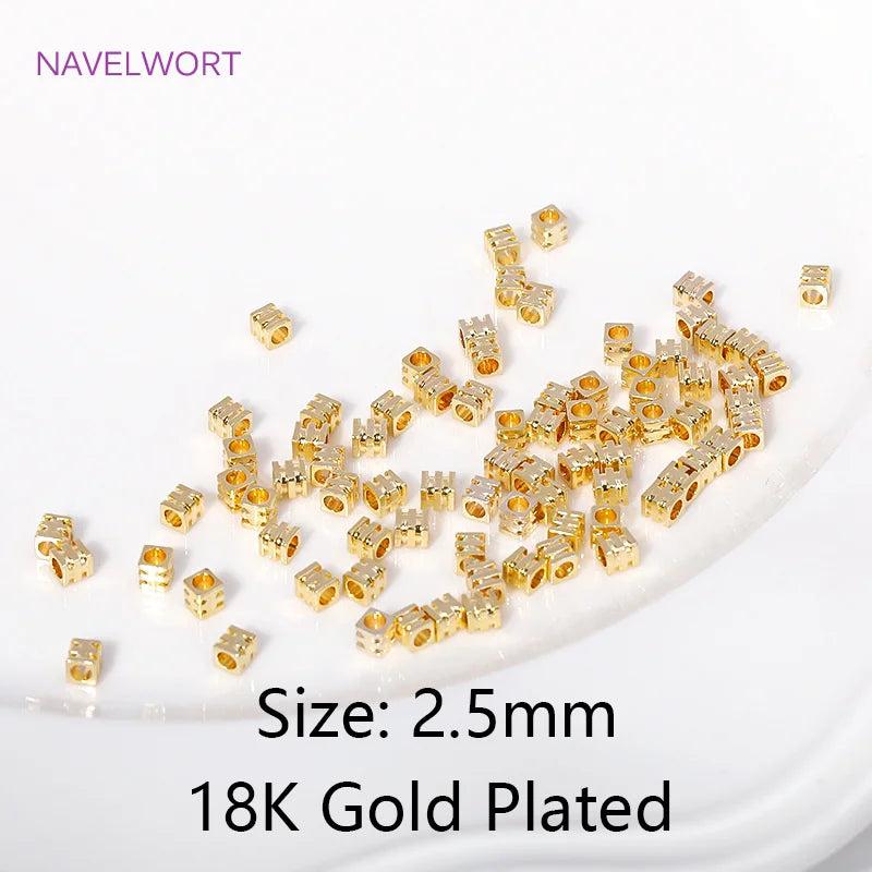 18K Plated Square Spacer Beads For Jewelry Making