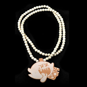 Hip Hop Wood Pendant Necklace Boho Wooden Bead Long Jewelry