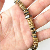 Hematite and Wood Bead Necklace for Men